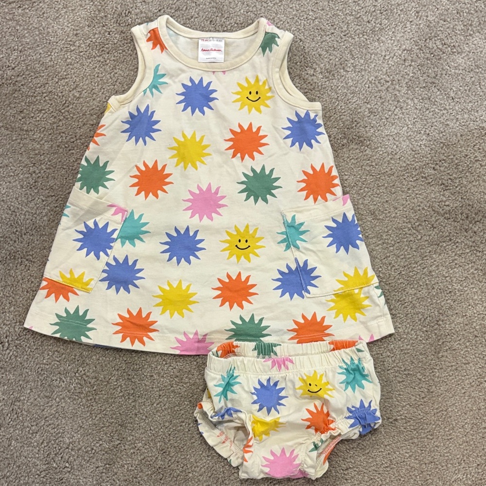 Hanna Andersson Cream Baby Dress Set
